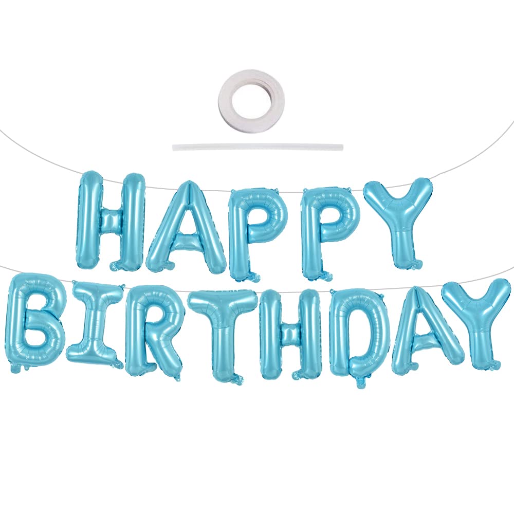 TONIFUL 16 Inch Black Happy Birthday Balloons Banner Decorations for Men