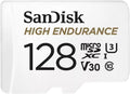 SanDisk 128GB High Endurance microSDXC card for IP cams & dash cams + SD adapter up to 10,000 Hours Full HD / 4K videos up to 100 MB/s UHS-I Class 10 U3 V30