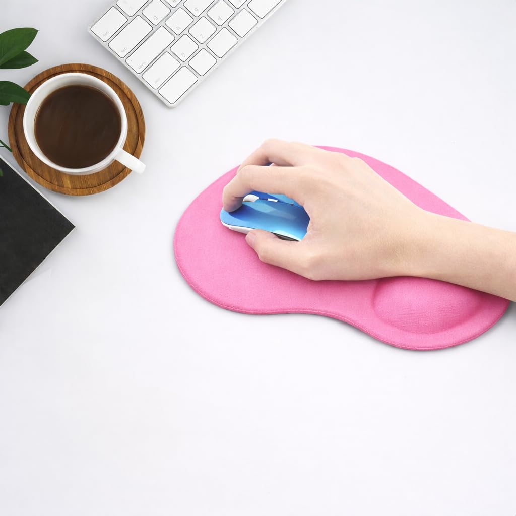 New Horrizon - Mouse Mat BLACK ANTI-SLIP COMFORT MOUSE PAD MAT WITH GEL FOAM REST WRIST SUPPORT FOR PC LAPTOP - Compatible with Laser and Optical Mice