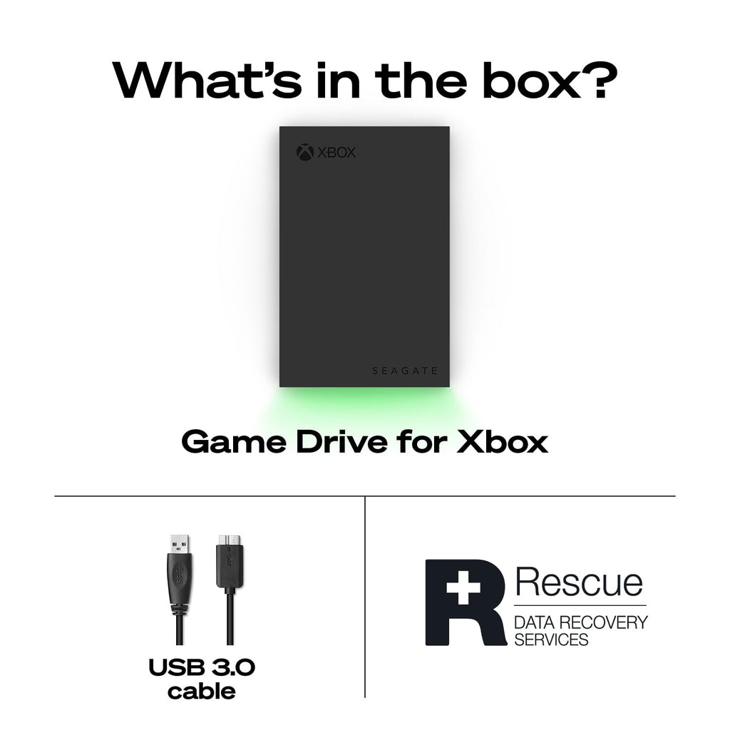 Seagate FireCuda Gaming Hard Drive 2TB, External Hard Drive HDD, USB 3/2, RGB LED lighting, Data Rescue Services (STKL2000400)