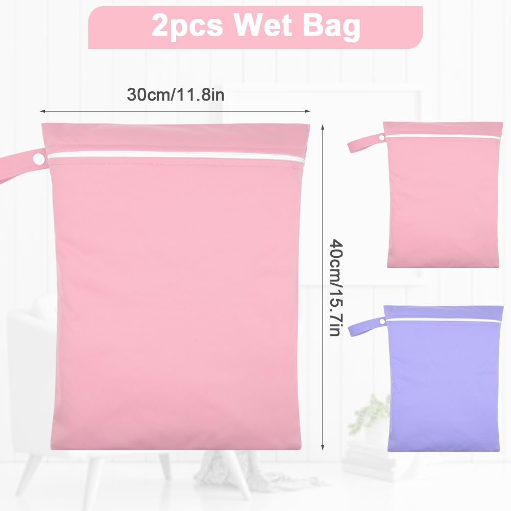 3PCS Wet Bags for Baby Items, Wet Swimsuits, Beach, Camping(Black)