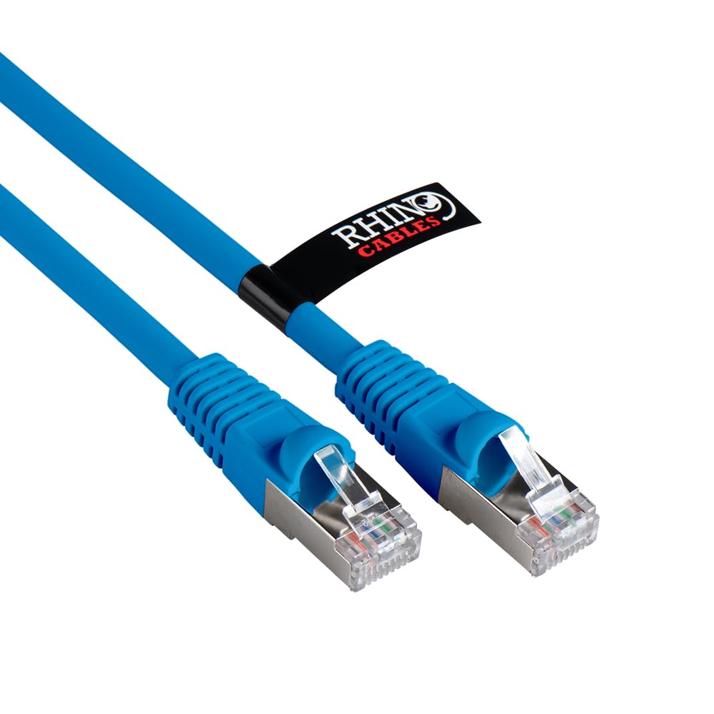 rhinocables CAT 6a Ethernet Cable | 10Gbps S/FT High-Speed & Large Bandwidth Data Transfer | Reliable LAN Network RJ45 Cable | Wi-Fi Broadband Cable for Seamless Gaming & Streaming (0.25m, Black)