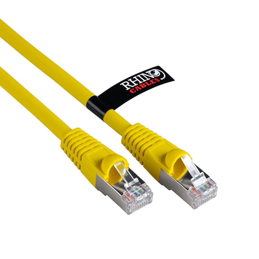 rhinocables CAT 6a Ethernet Cable | 10Gbps S/FT High-Speed & Large Bandwidth Data Transfer | Reliable LAN Network RJ45 Cable | Wi-Fi Broadband Cable for Seamless Gaming & Streaming (0.25m, Black)