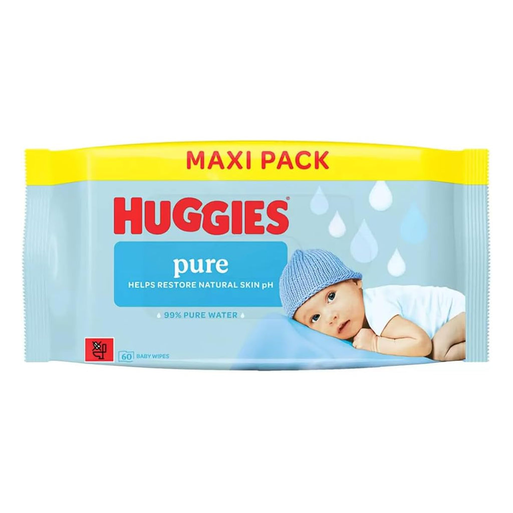 Huggies Pure Plastic Free Baby Wipes - Pack of 18 (864 Wipes) - 99% Water Wet Wipes, Fragrance Free, Hypoallergenic, Better Cleaning, Soft and Gentle on Babies' Delicate Skin