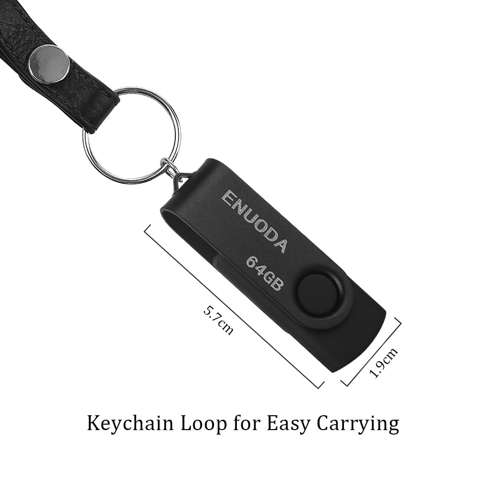 ENUODA Memory Stick 32GB USB 2.0 Flash Drives Swivel Design Pen Drive Fold Storage Thumb Drive with LED Light(Blue)