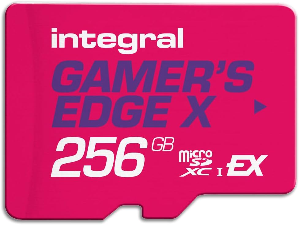 Integral 256GB Gamer's Edge X Micro SD Express Card for Nintendo Switch 2, up to 890MB/s Read, 750MB/s Write, 4K Video, A1, NVMe PCIe, High-Speed Gaming, Reduce Download Times, Ultra-fast Storage