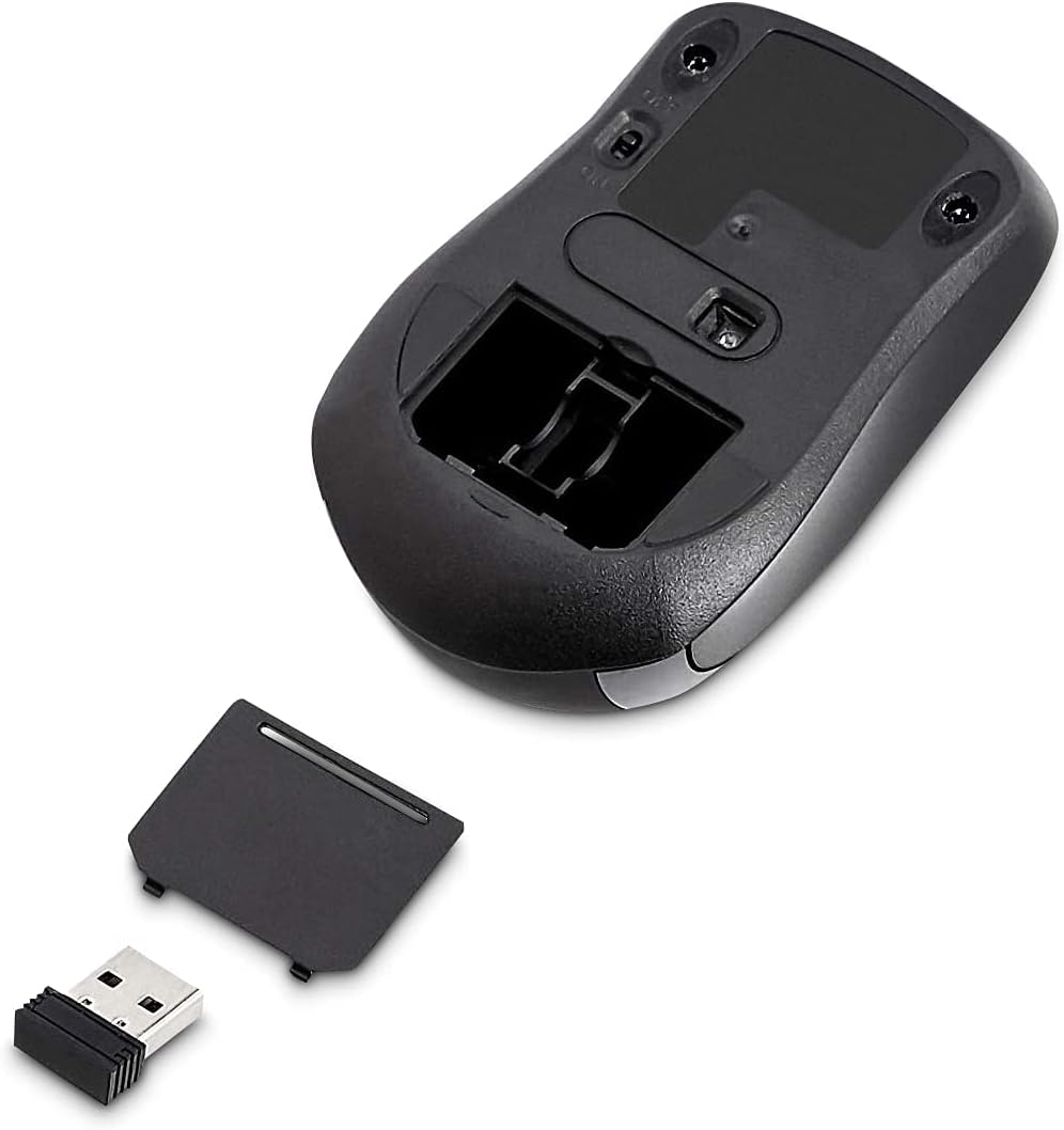 Amazon Basics Wireless Mouse for Laptop, 2.4GHz with USB Nano Receiver – Black