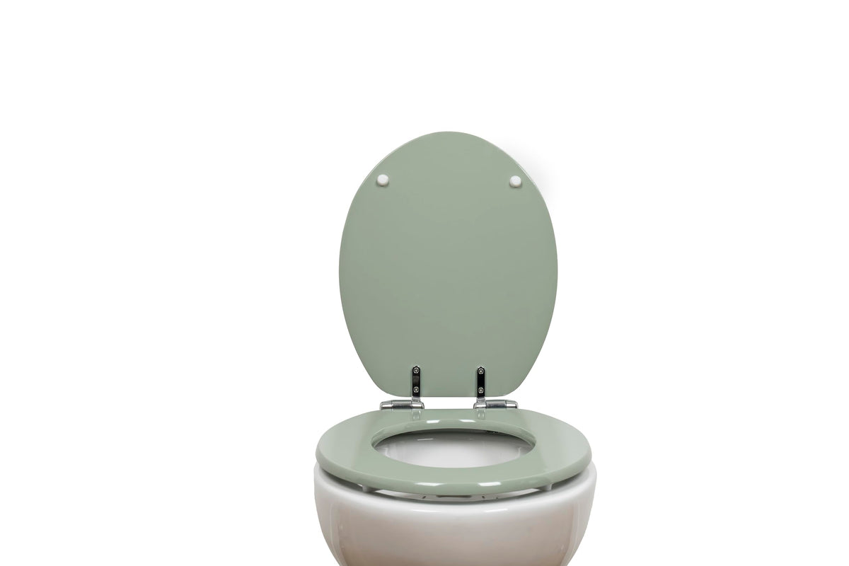 AQUALONA® Luxury Grey Oak Effect Toilet Seat - Soft Close MDF Moulded Wood Seat with Quick Release Button and Durable Hinges - Comfortable, Easy to Clean and Install with Universal Fittings