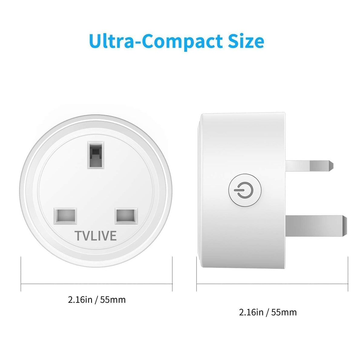 Smart Plug, TVLIVE 4 Pack Smart Plugs Work that with Alexa (Echo/Echo Dot), Google Home Voice Control, Energy Monitoring, Remote Control, Timer & Schedule Function, Device Sharing, Wifi Plug Socket UK