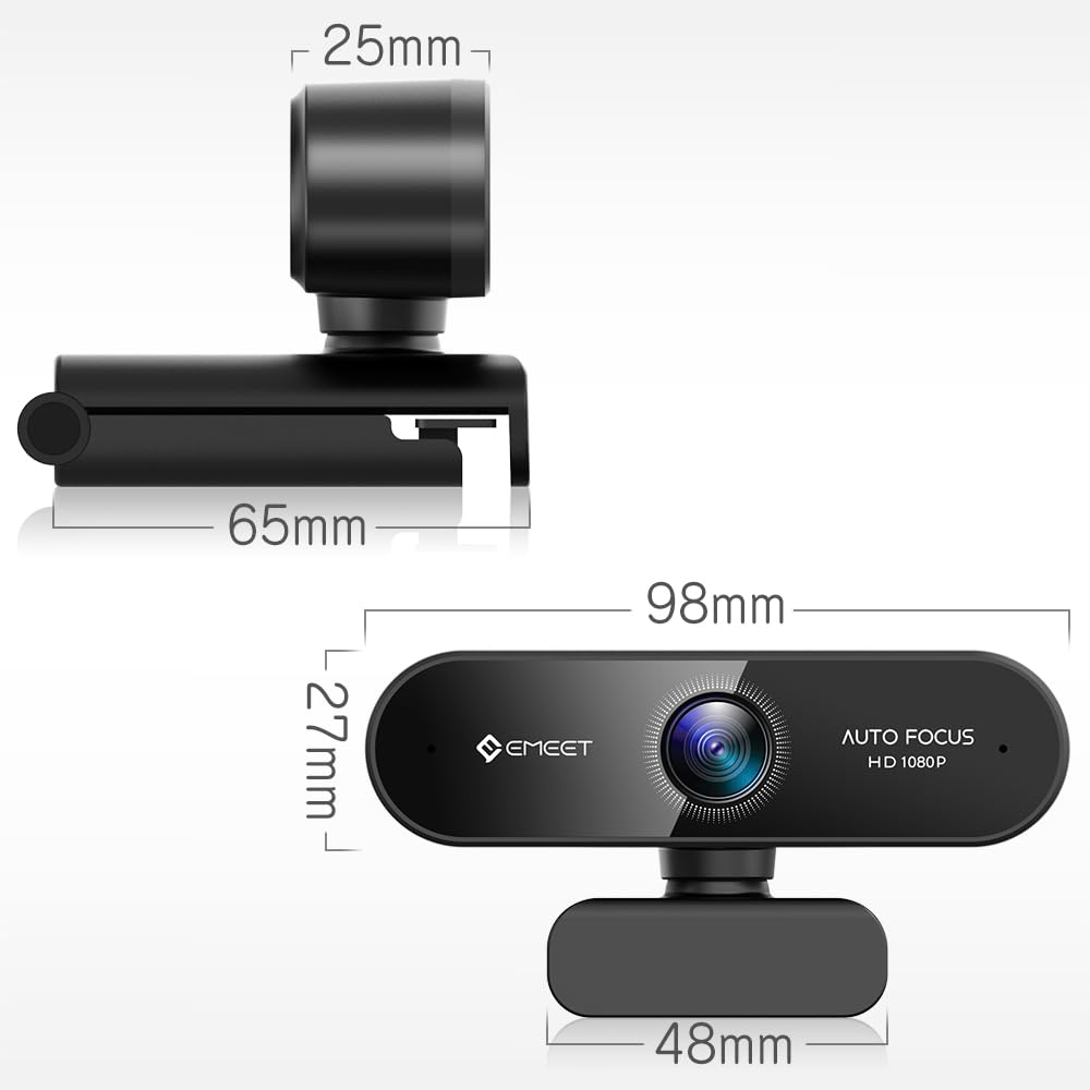 EMEET S600 4K Webcam for Streaming - Sony 1/2.55'' Sensor, PDAF Autofocus, 1080P@60FPS, 2 Noise Reduction Mics, Built-in Privacy Cover, 73° FOV, Streaming Camera for Live Commerce/Gaming/Beauty