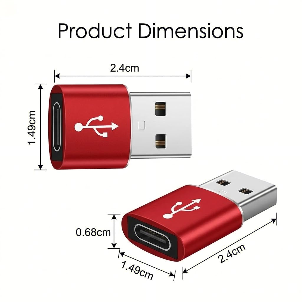USB C to USB Adaptor, USB to USB C Adapter 2Pack, Type C Female to A Male Charger Cable Converter Compatible with Notebook, Tablet, Smartphone, iPad 10 Air 4 5,Apple 15 14 13 12 Pro Max (Black)