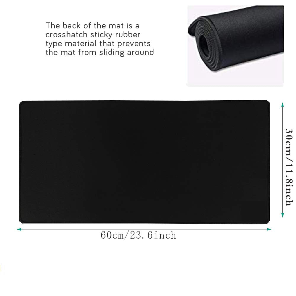 Gaming Mouse Mat Desk Office Mouse Pad Large Size 800x300x3mm Comfortable Mousepad with Smooth Cloth Surface, Improved Precision and Speed (80x30 Black)