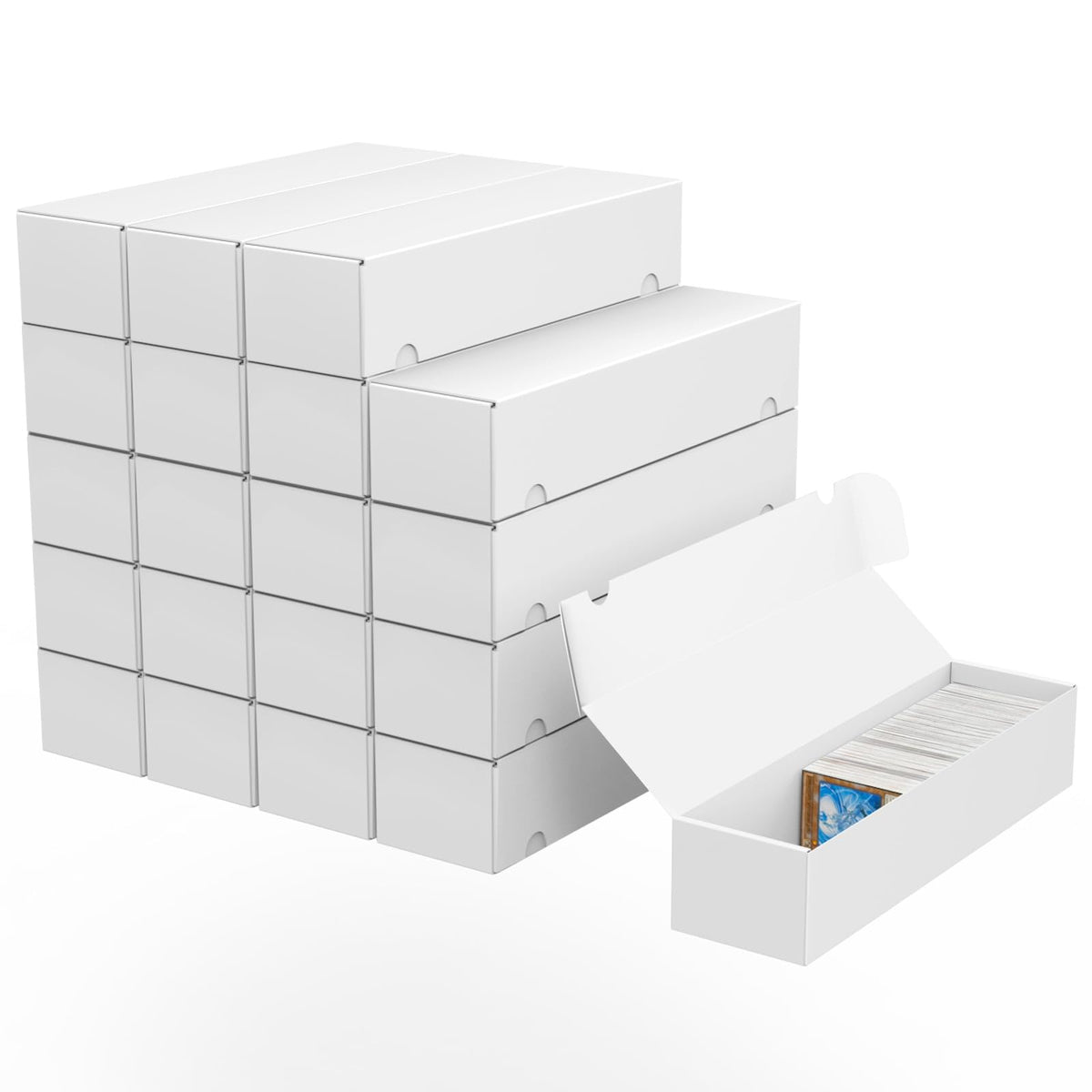 Trading Card Storage Box, 10-Pack 1100 Count White Corrugated Cardboard Box