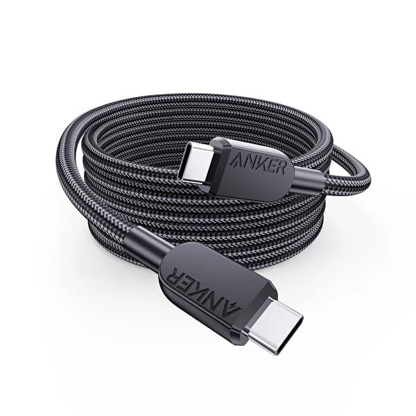 Anker 240W USB-C to USB-C Cable, 3 ft/0.9m Double Braided Nylon Type-C Charging Cable, for MacBook Pro, iPhone 17/16/15, iPad Pro, Samsung Galaxy,and More (Charger Not Included)