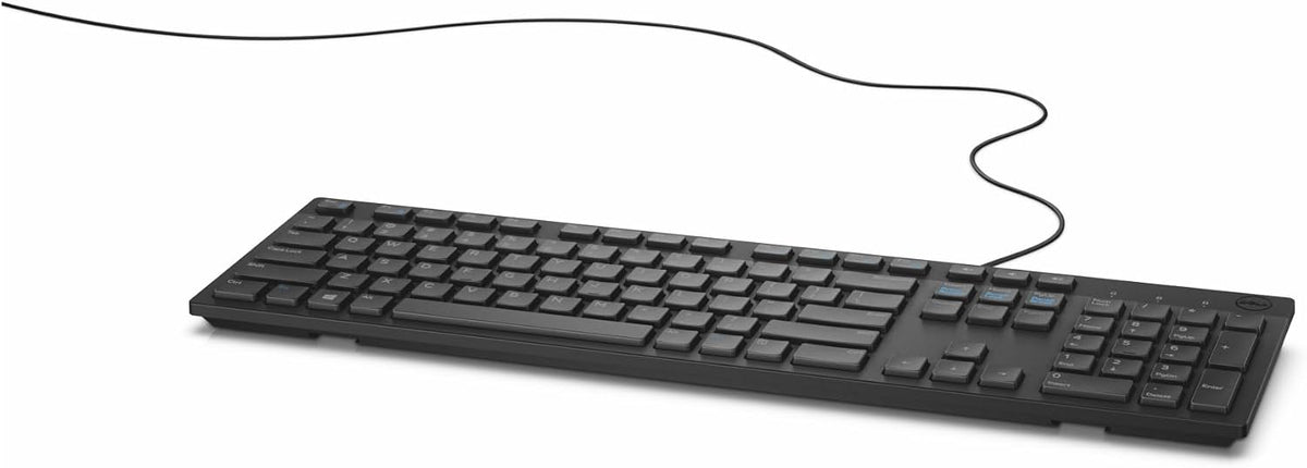 Dell Multimedia Wired Keyboard KB216, Spill Resistant, Quiet Keys, Black