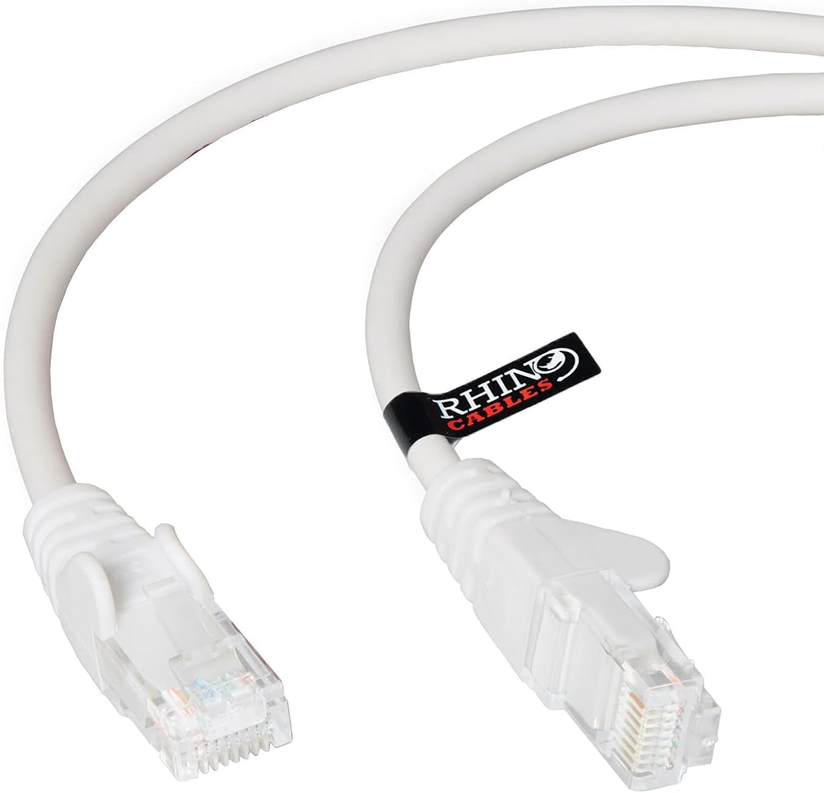 rhinocables CAT 5e High-Speed Ethernet Cable - Reliable LAN Network RJ45 Cable for Fast Internet & Data Transfer | Durable WiFi Broadband Cable for Gaming & Streaming, (20m, White, Pack of 25)