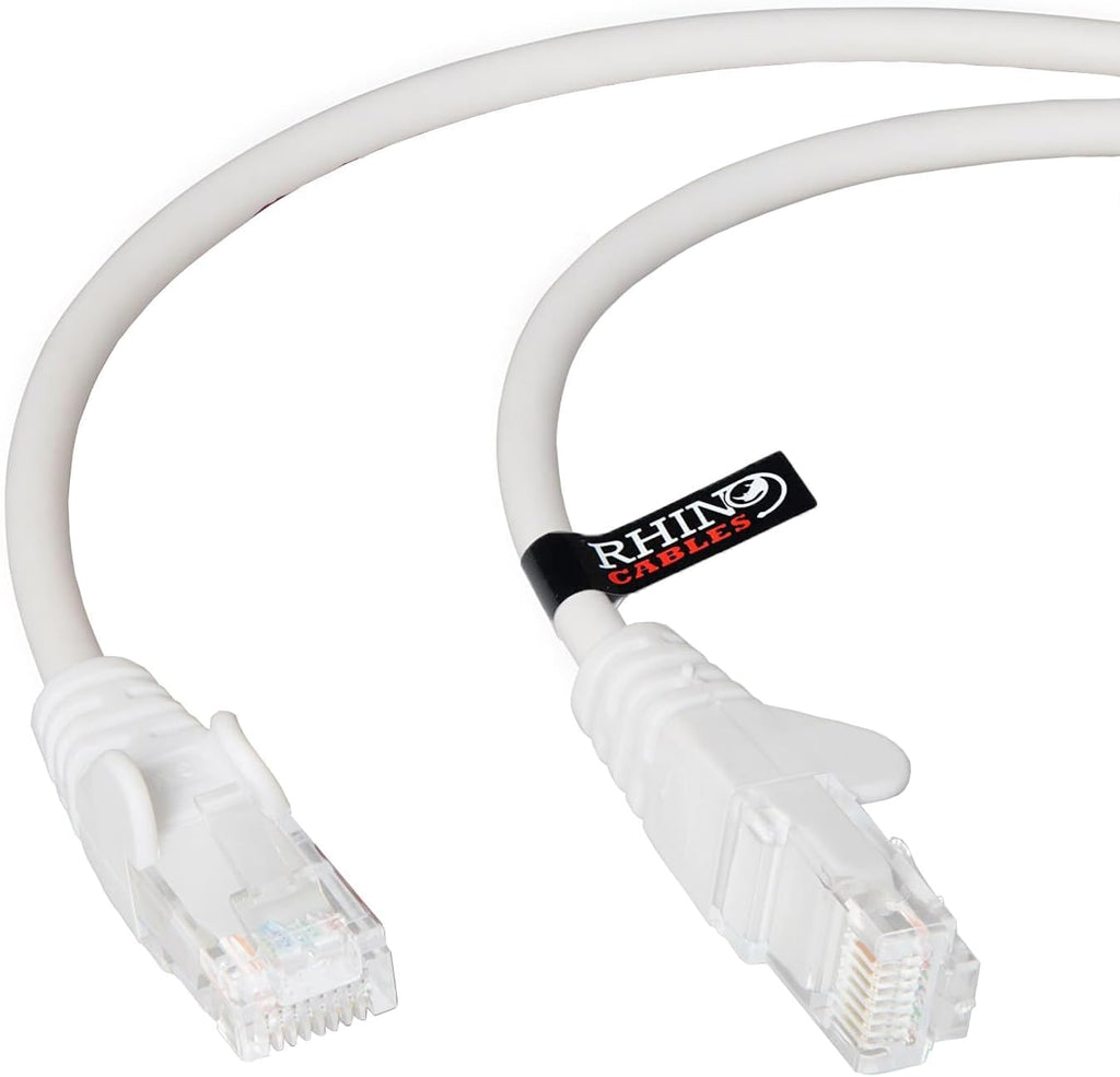 rhinocables CAT 5e High-Speed Ethernet Cable - Reliable LAN Network RJ45 Cable for Fast Internet & Data Transfer | Durable WiFi Broadband Cable for Gaming & Streaming, (10m, Grey, Pack of 3)
