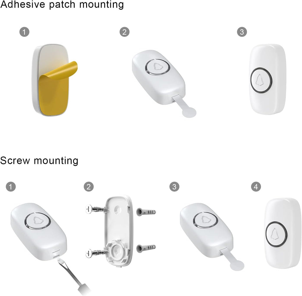 SECRUI Wireless Doorbell, Plug in Waterproof Operating at 1,000 Feet Long Range Cordless Battery Operated Doorbell with 58 Chimes 5 Volume Levels LED Light Easy Install for Home, School, Office-White
