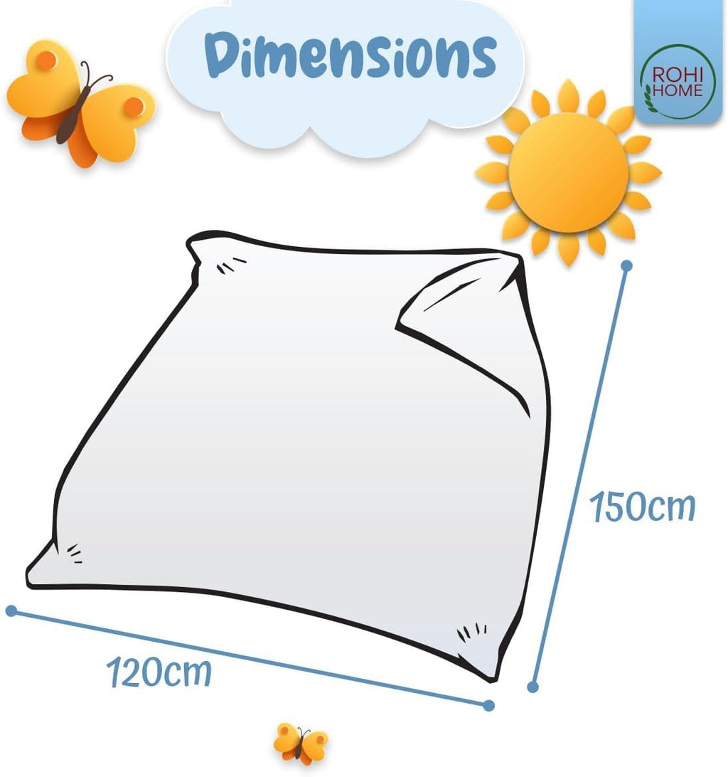 Rohi 7.5 Tog Cot Bed Duvet and Pillow Set – Microfibre Anti-Allergy Toddler Duvet & Pillow – Lightweight, Breathable & Ultra Comfy Baby Quilt 120cm x 150cm