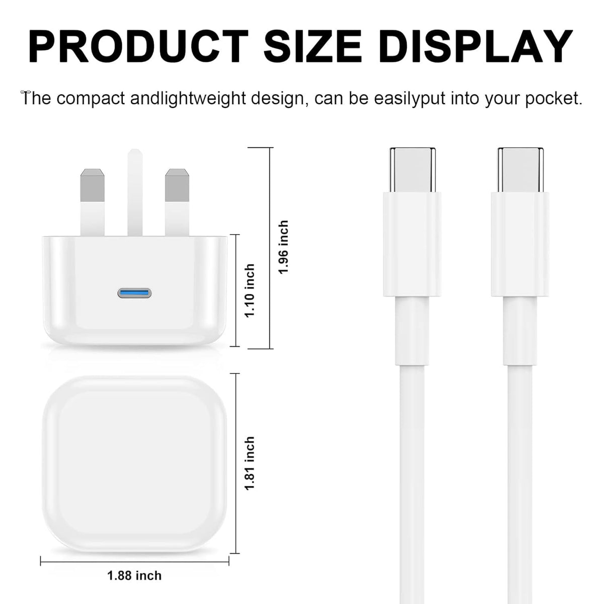 iPad Charger,New Apple iPad USB C Fast Charger Cable and Plug 25W Charge for i Pad Pro 12.9 11 13 inch 4th 5th 6th M4 2024 Generation/Air 10.9" 4-7 Gen M2 M3/Mini 6 A17 Pro/Pad 10th A16 11th 2025-2022