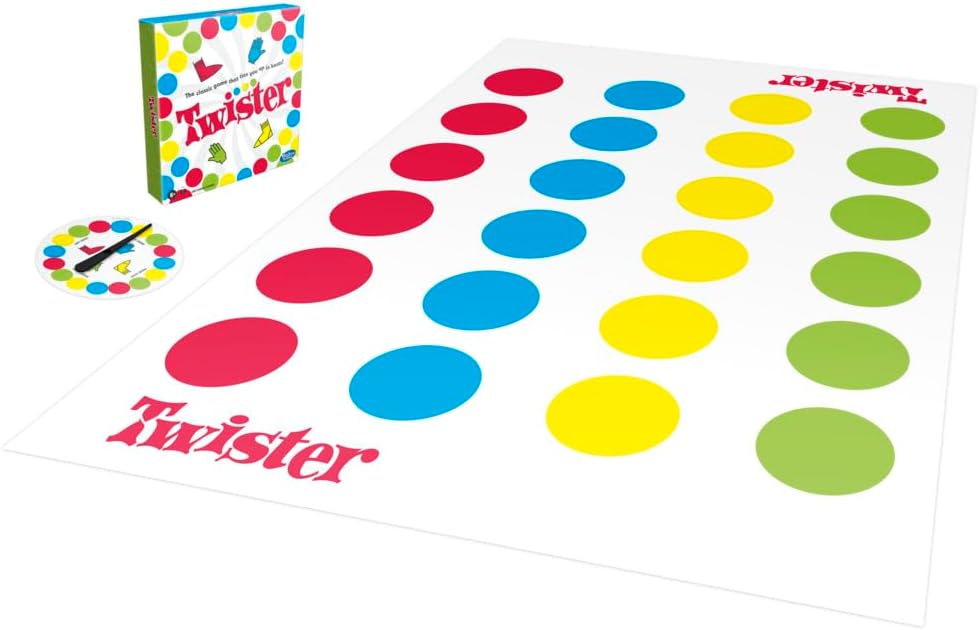 Hasbro Twister Party Classic Board Game for 2 or More Players,Indoor and Outdoor Game for Kids 6 and Up,Packaging May Vary