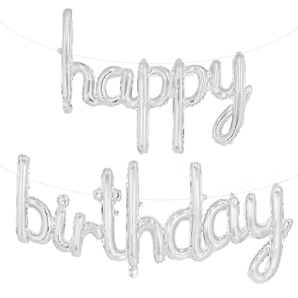 TONIFUL 16 Inch Black Happy Birthday Balloons Banner Decorations for Men