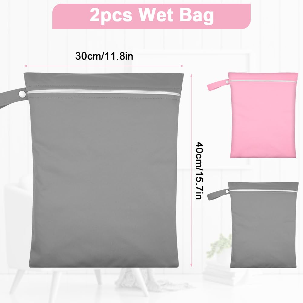 3PCS Wet Bags for Baby Items, Wet Swimsuits, Beach, Camping(Black)