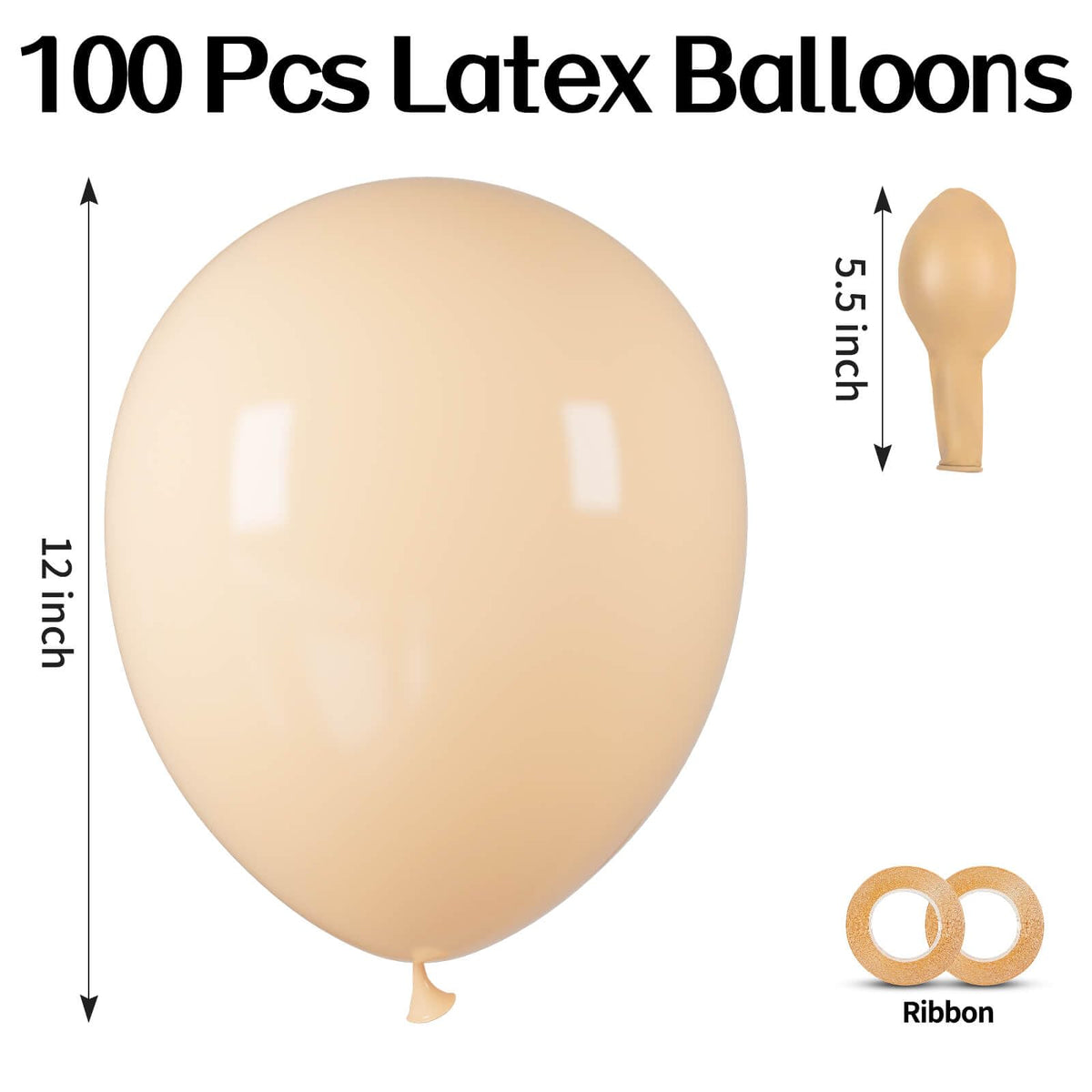 ASIYUHY Yellow Balloon 12 inch 100 Pack Thick Latex Helium Balloons