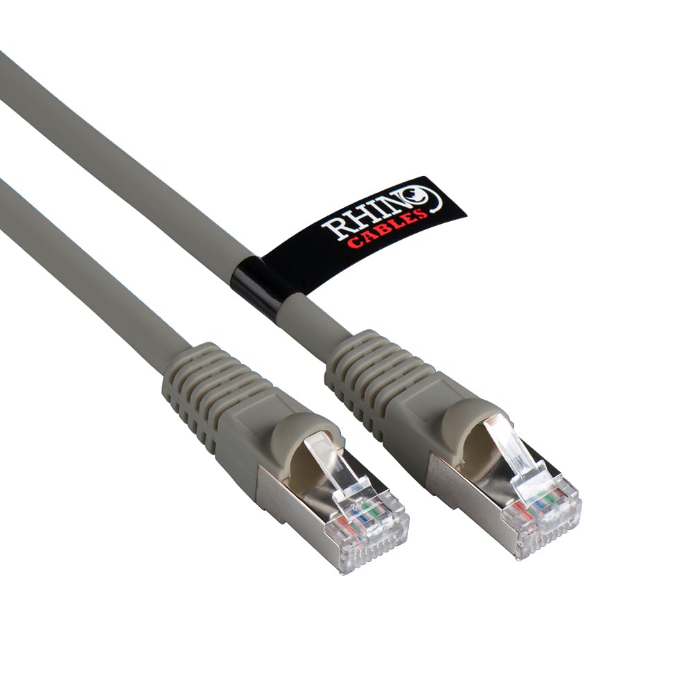 rhinocables CAT 6a Ethernet Cable | 10Gbps S/FT High-Speed & Large Bandwidth Data Transfer | Reliable LAN Network RJ45 Cable | Wi-Fi Broadband Cable for Seamless Gaming & Streaming (0.25m, Black)