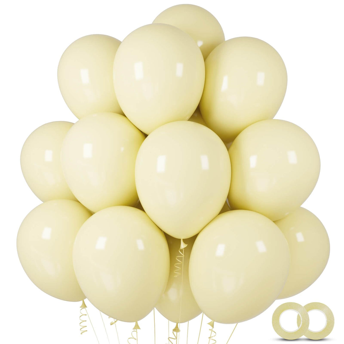 ASIYUHY Yellow Balloon 12 inch 100 Pack Thick Latex Helium Balloons