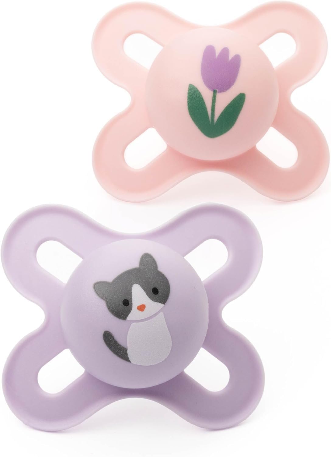 MAM Original Start Dummies, 0-2M, 2 Pack, Orthodontic Design, Pink/Purple
