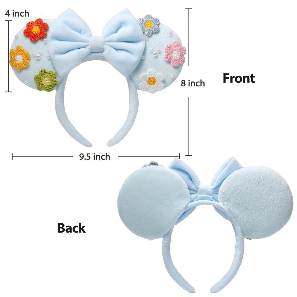 UNSPAZ Mouse Ears Headbands, Sequin Mouse Ears for Women Girls Boys, Shiny Bow Headband for Cosplay Costume Party Decorations Hair Accessories (Polka Dots)
