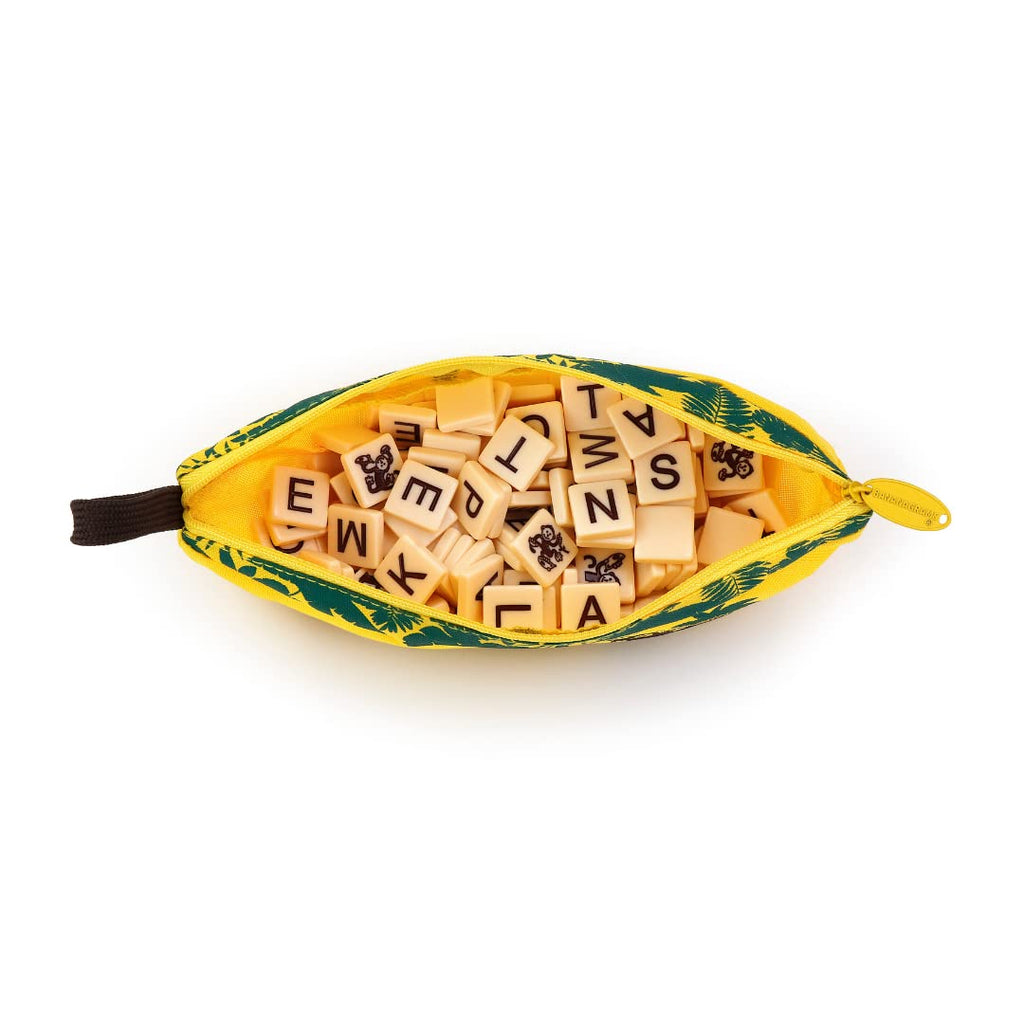 Bananagrams Classic Word Game, 144 Tiles in Banana Pouch, Travel Game