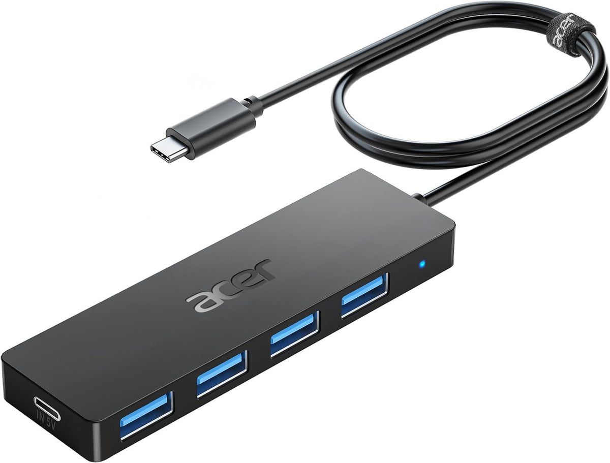 Acer USB Hub 3.0, Ultra Slim USB Adapter 4 Ports Splitter with Powered USBC