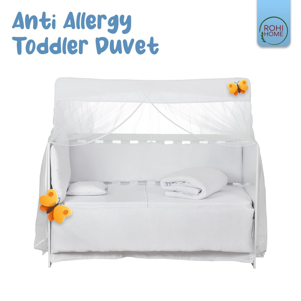 Rohi 7.5 Tog Cot Bed Duvet and Pillow Set – Microfibre Anti-Allergy Toddler Duvet & Pillow – Lightweight, Breathable & Ultra Comfy Baby Quilt 120cm x 150cm