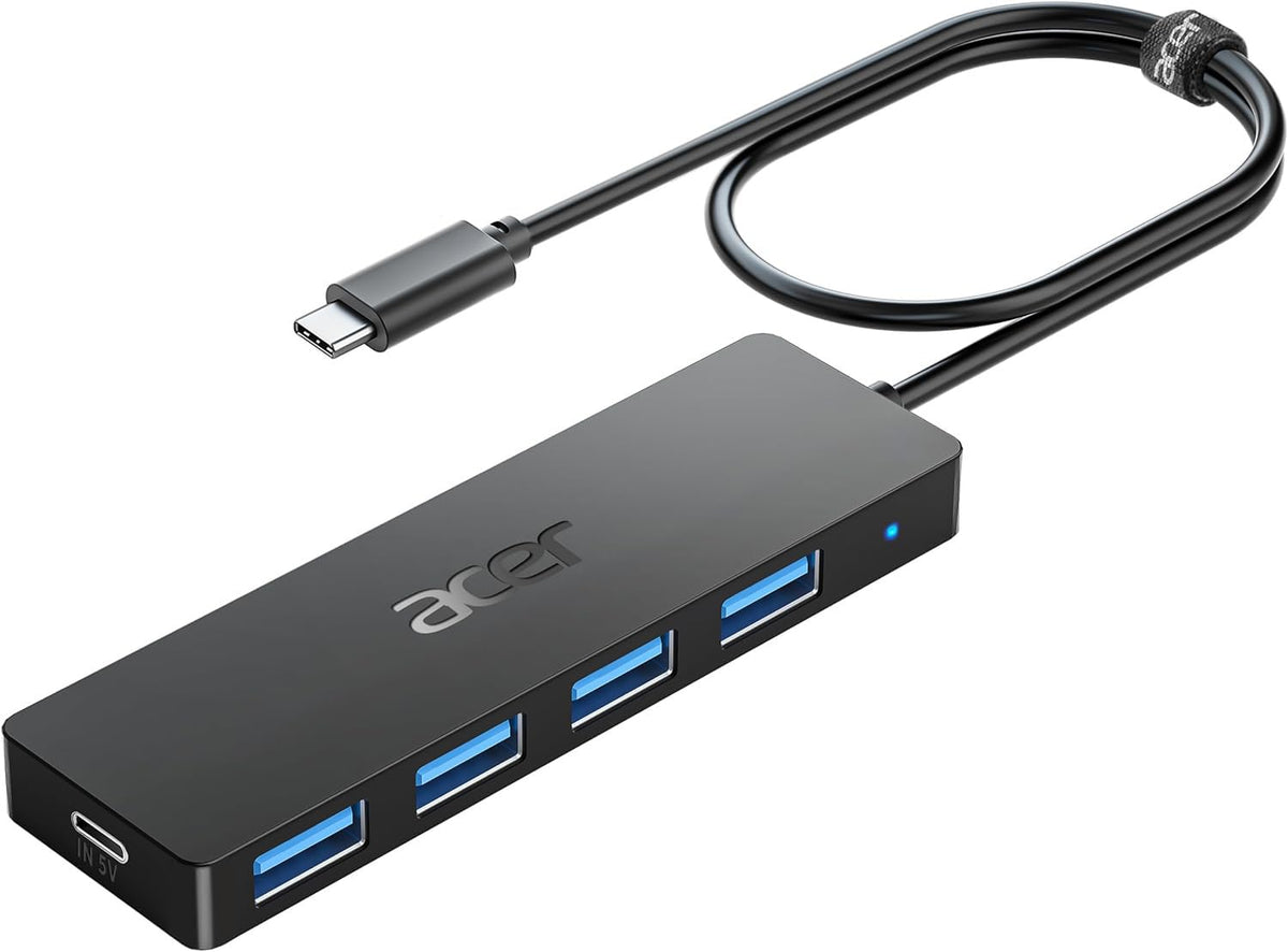 Acer USB Hub 3.0, Ultra Slim USB Adapter 4 Ports Splitter with Powered USBC