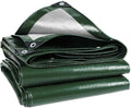 Wohohoho 120GSM Tarpaulin Waterproof Heavy Duty, 4m x 4m Large Green Rainproof Tarp UV/Tear Resistant PE Tarpaulin Sheet Tent with Reinforced Eyelets, Cover for Car, Pool, Caravan, Garden Furniture