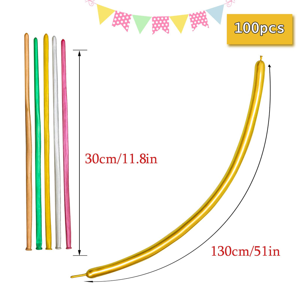 ASIYUHY 260 Balloons Clear Long Balloons 100 Pack Twisting Animal Balloon