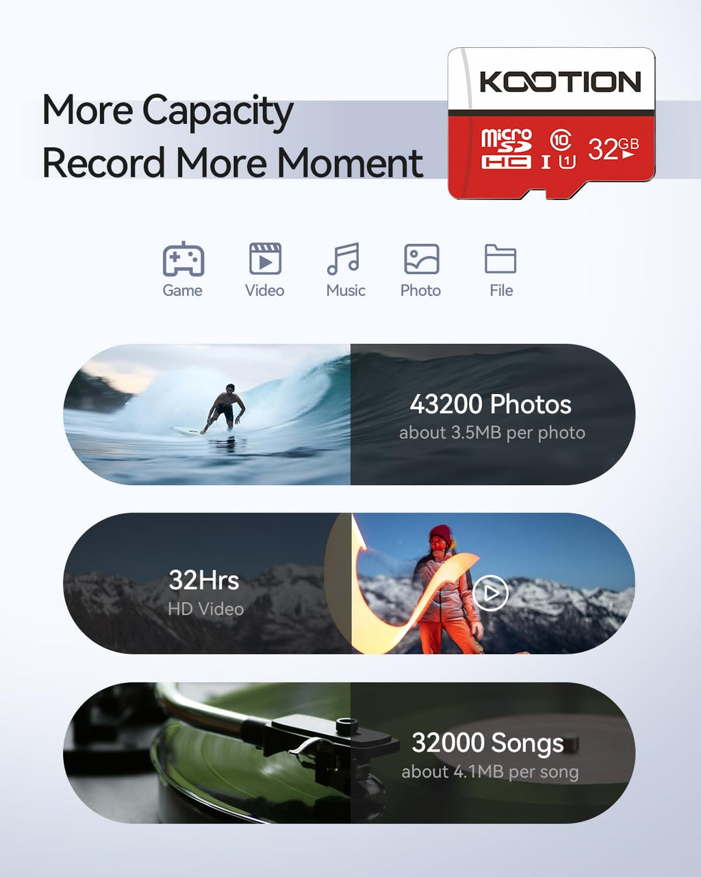 KOOTION Micro SD Card 32GB 5 Pack MicroSDHC UHS-I Memory Card Class 10 High Speed Micro SD Card, C10, U1