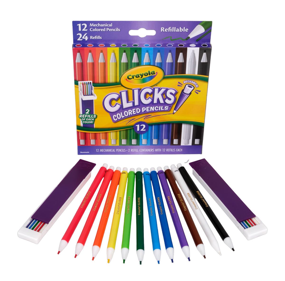 Crayola Clicks Retractable Tip Markers (10ct), Washable Cone Tip Art Marker Set, Cute Aesthetic School Supplies, Classroom Must Haves, Ages 8+