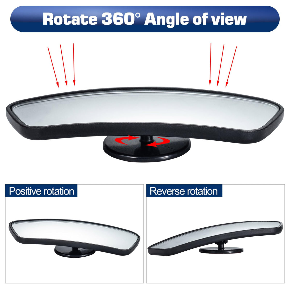Spurtar Blind Spot Mirrors for Cars, Round Frameless 360° Rotate, 2 Pack