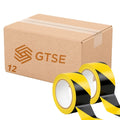 GTSE Hazard Tape Black and Yellow, 50mm (2") x 33m, Strong Adhesive Warning/Caution Tape, Floor Marking Tape, 1 Roll Floor Marking Tape