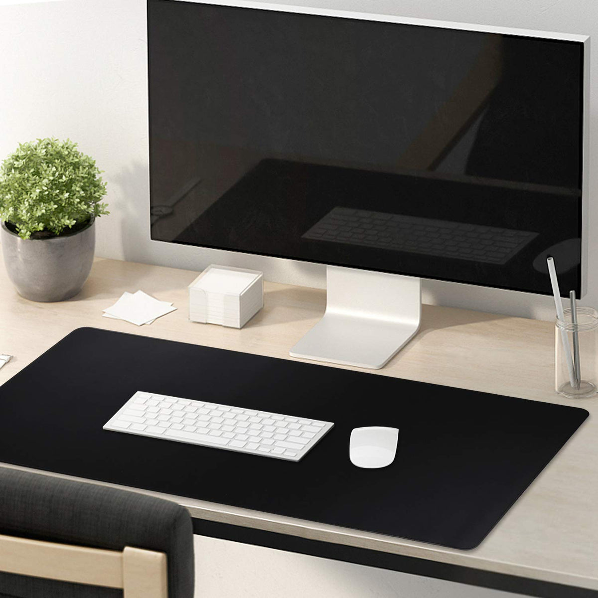 Gaming Mouse Mat Desk Office Mouse Pad Large Size 800x300x3mm Comfortable Mousepad with Smooth Cloth Surface, Improved Precision and Speed (80x30 Black)