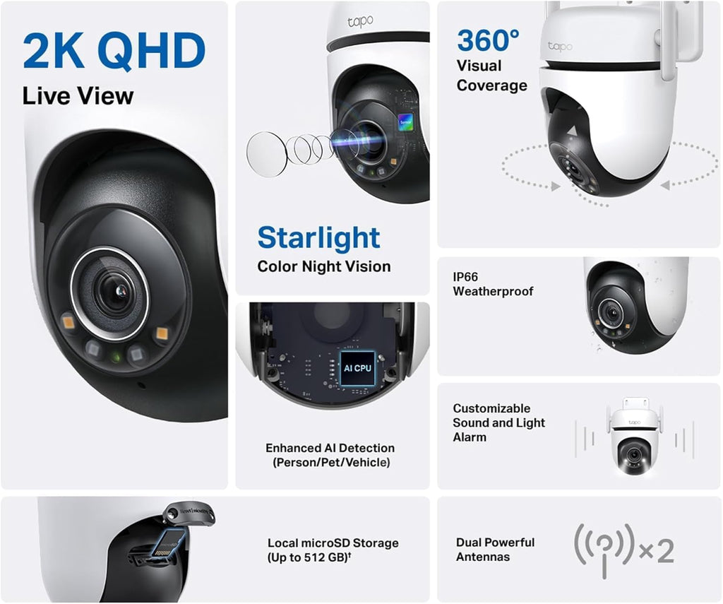Tapo TC40 Full HD Pan/Tilt Outdoor Security Camera CCTV Camera 360° View