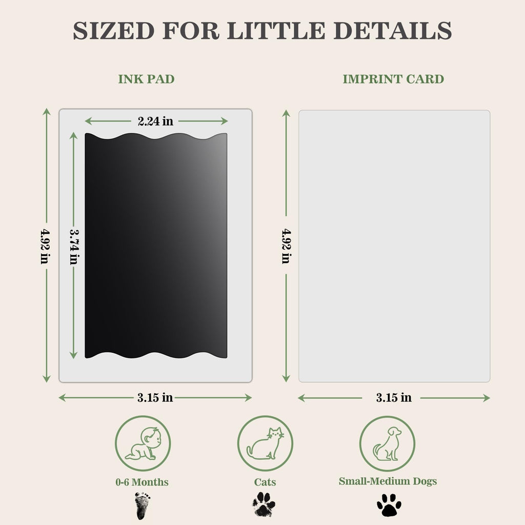 Nabance Baby Hand and Footprint Kit, 3 Inkless Print Pads, 6 Imprint Cards