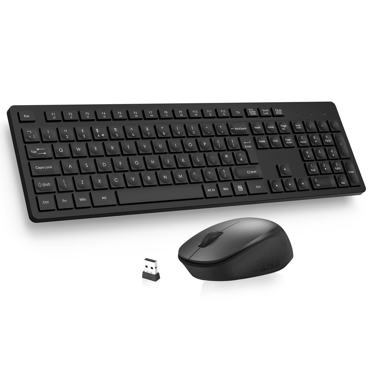 LeadsaiL Wireless Keyboard and Mouse Set, 2.4GHz USB Computer Keyboards and Mouse Combo, Ergonomic Design with 12 Multimedia Shortcuts for HP/Lenovo Laptop and Mac-Pink