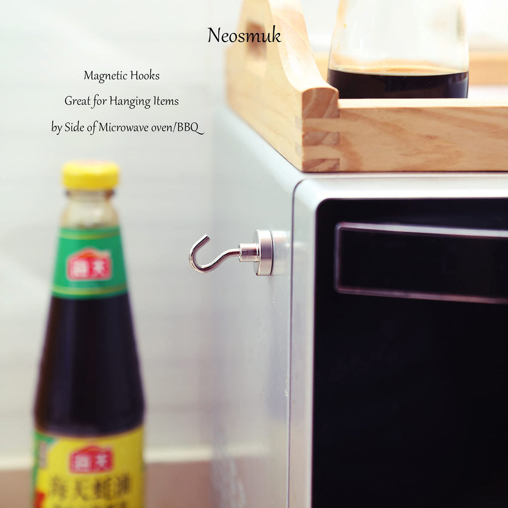 Neosmuk Magnetic Hooks,10kg+ Heavy Duty Cruise Hooks, Silver, 10 Pack