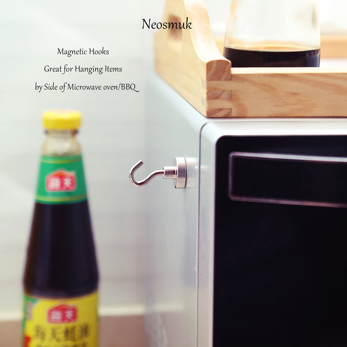 Neosmuk Magnetic Hooks,10kg+ Heavy Duty Cruise Hooks, Silver, 10 Pack