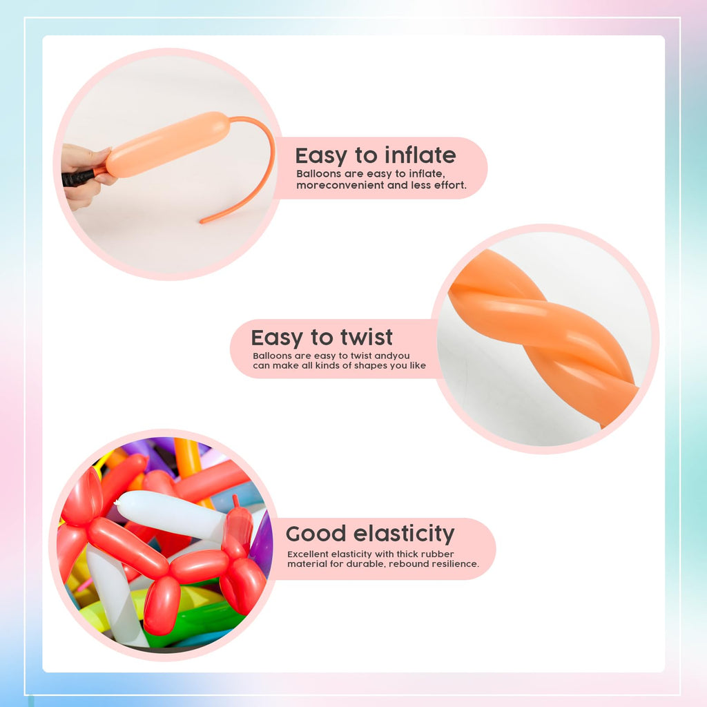260 Balloons - Clear Long Balloons for Tying Balloon Arch & Balloon Ties
