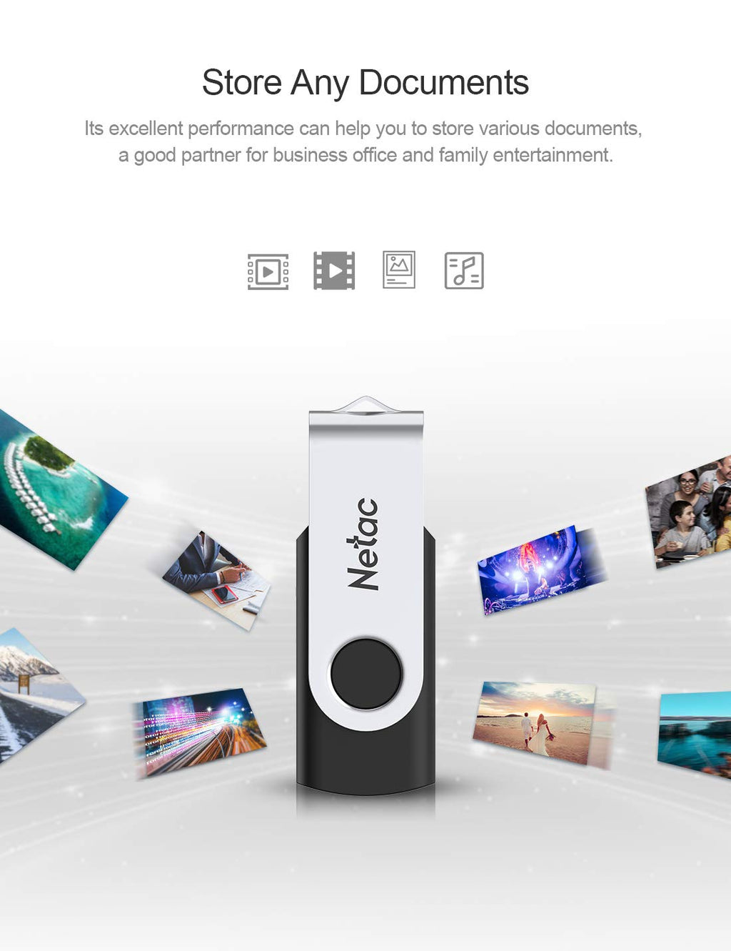 Netac 64GB USB 3.2 Flash Drive, High Speed Swivel Design Memory Stick,Up to 90/30 MB/s(R/W) Pen Drive, Thumb Drive for Data Storage, Zip Drive and jump Drive with LED Light